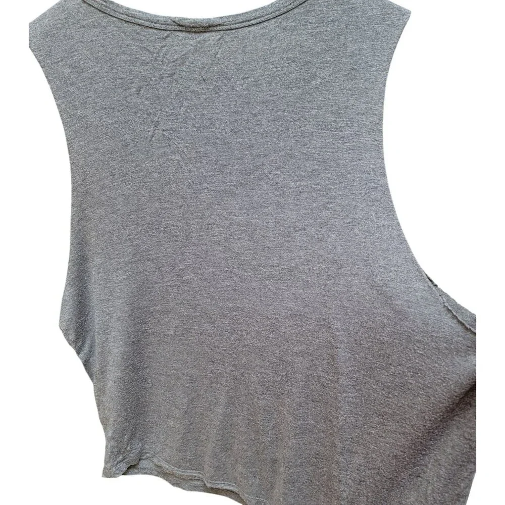 Haute Hippie Gray Lace Skull Graphic Sleeveless Tank Top  Made In USA 100% Modal - Picture 3 of 6